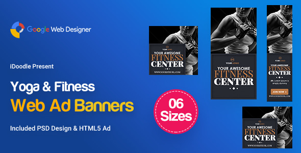 C28 - Yoga & Fitness Banners HTML5 - GWD & PSD