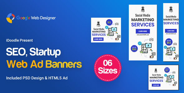 C05 - SEO, Startup Agency Banners GWD & PSD