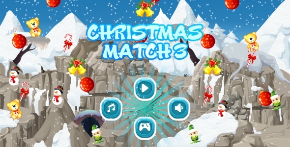 Christmas Match3 - HTML5 Mobile Game AdMob (Construct 3 | Construct 2 | Capx)