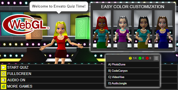 3D Quiz Girl - WebGL Game