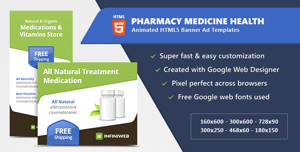 Pharmacy Medicine Health - HTML5 Banner Ad Templates