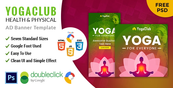 Yoga | Fitness Multipurpose HTML 5 Animated Google Banner