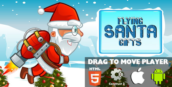 Flying Santa Gifts - HTML5 Game (CAPX)