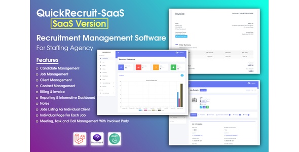 QuickRecruit SaaS - Recruitment CRM and Talent Acquisition System in Laravel