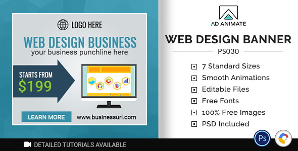 Professional Services | Web Design Business Banner (PS030)