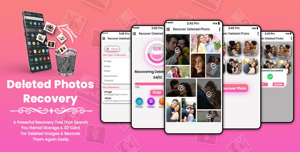 Deleted Photo Recovery & Restore Deleted Photos - Android App + Admob + Facebook Integration