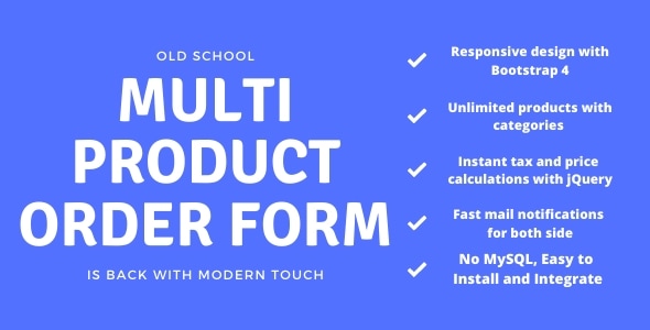 Multi Product Order Form