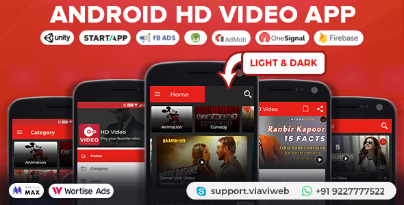 Android HD Video App (Youtube, Server Videos )