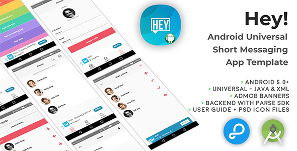 Hey! | Android Universal Short Messaging App Template