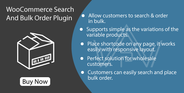 WooCommerce Search And Bulk Order Plugin