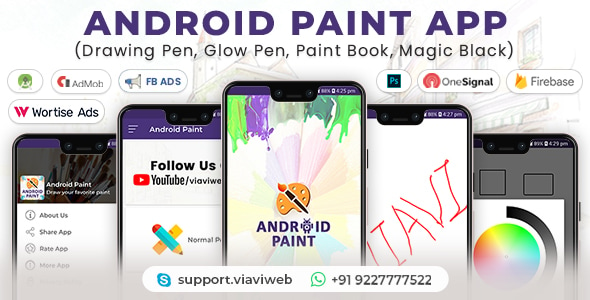 Android Paint App (Drawing Pen, Glow Pen, Paint Book, Magic Black)