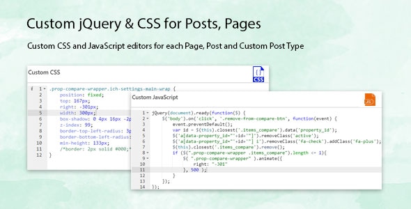 Custom jQuery & CSS for Posts, Pages