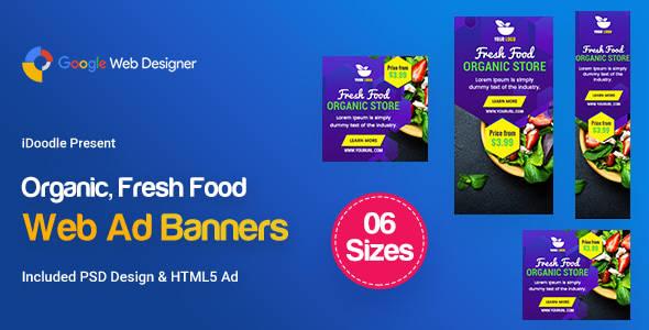 C48 - Organic, Fresh Food Banners GWD & PSD