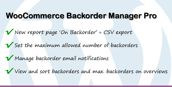 WooCommerce Backorder Manager Pro