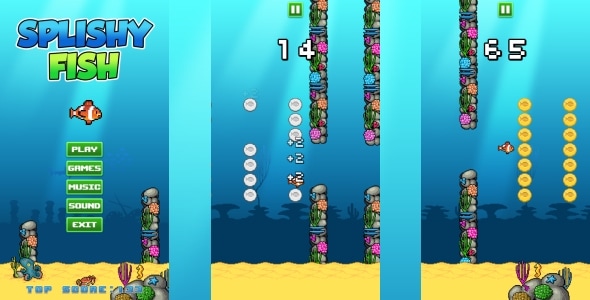 Splishy Fish - HTML5 Game + Mobile Version! (Construct 3 | Construct 2 | Capx)