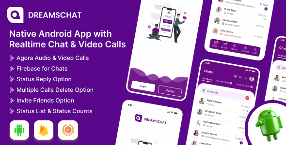 DreamsChat - WhatsApp Clone - Native Android App with Firebase Realtime Chat & Agora for Call