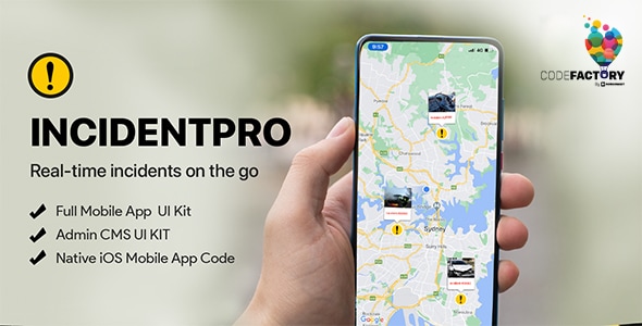 INCIDENT-PRO - Mobile UI Kit, Admin CMS & iOS App Code