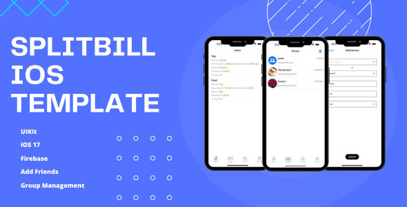 SplitBill iOS Template - Expense Tracking Made Easy