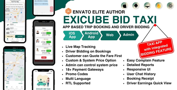 Exicube Bid Taxi App