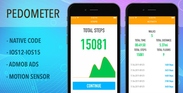 Pedometer and Step Counter - IOS Full App Code