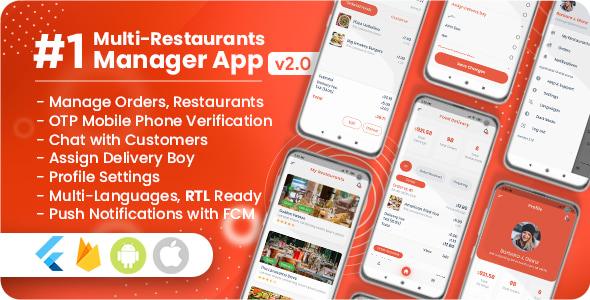 Manager / Owner for Multi-Restaurants Flutter App