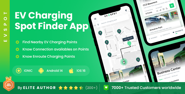 2 App Template| Electric Vehicle Charging Spot App| Charging Spot Finder App| EV Spot