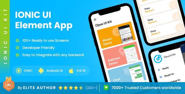 Ionic UI Kit Element with 100+ Screen| Ready to Use Screen |Android UI Kit| iOS UI Kit| IONIC UI Kit