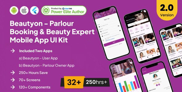 Beautyon - Beauty Parlour Booking Flutter Full App UI Kit