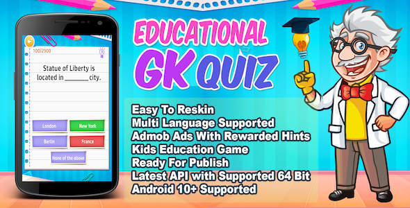 Educational GK Quiz + Best Education Trivia Quiz Game