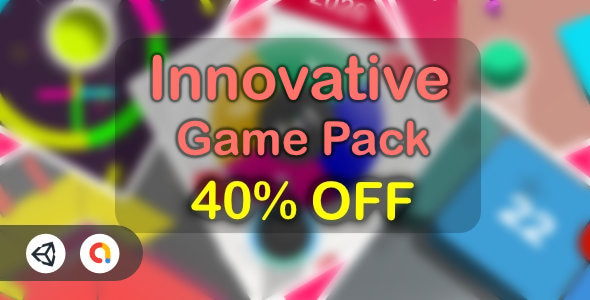 New Innovative Game Pack V1 - 5 Games (Unity Game+Admob+iOS+Android)