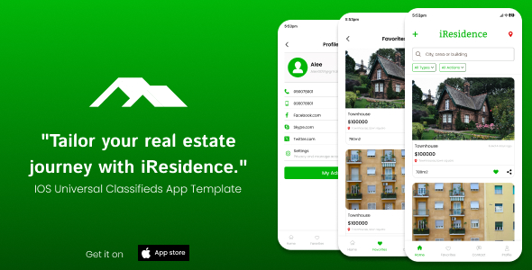 iResidence | iOS Universal Real Estate App Template (Swift)