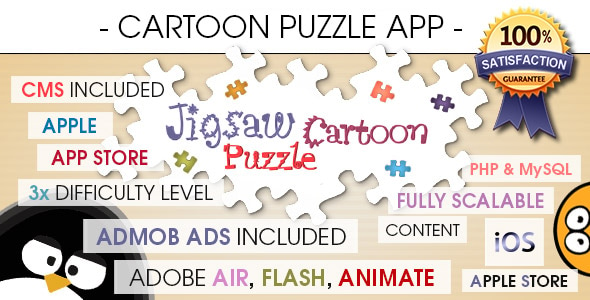 Jigsaw Cartoon Puzzle With CMS & AdMob - iOS