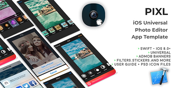 PIXL | iOS Universal Photo Editor App Template (Obj-C)