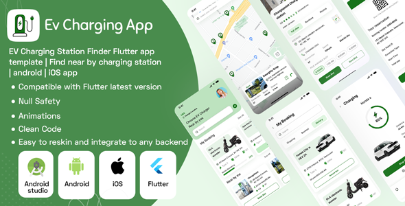 EV Charging Station Finder Flutter app template | Find near by charging station | android | iOS app