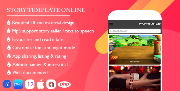 Online Story Template for iOS with PHP Admin