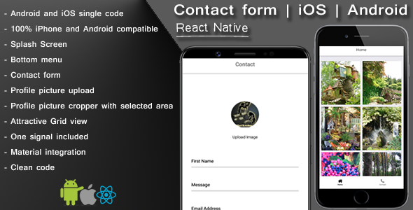 React native contact form with cropper