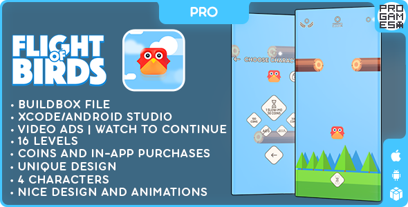 Flight of Birds (PRO) - BUILDBOX CLASSIC - IOS - Android - Reward video