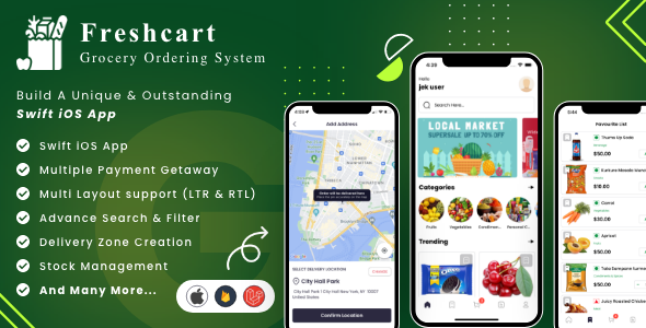 FreshCart : Single Grocery Store iOS User & Delivery Boy Apps for Online Shopping