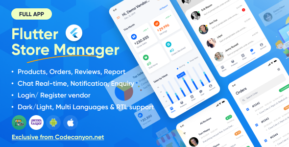 Flutter Store Manager - App For Vendors Wordpress & Woocommerce