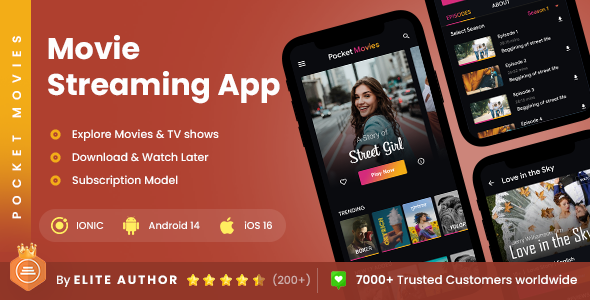 2 App Template| Movie App| Web Series App| Online Video Streaming App| OTT App| Pocket Movie