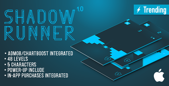 Shadow Runner (IOS) Fun Arcade Game Template + Easy To Reskine + AdMob