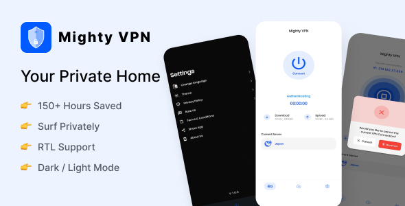 MightyVPN :Flutter app for Secure VPN and Fast Servers VPN