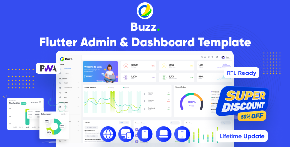 Buzz - Flutter Admin Panel | Flutter PWA | Flutter Admin Dashboard Template | Flutter Web Responsive