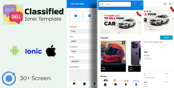 Classified buy sell is ionic app template UI kit