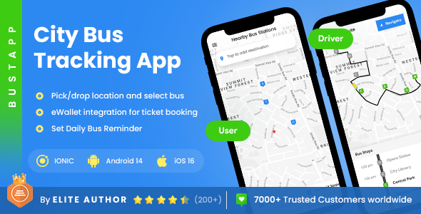 4 App Templates| City Bus Tracking App| Bus Ticket Booking App| City Bus Driver & Rider App| BustApp