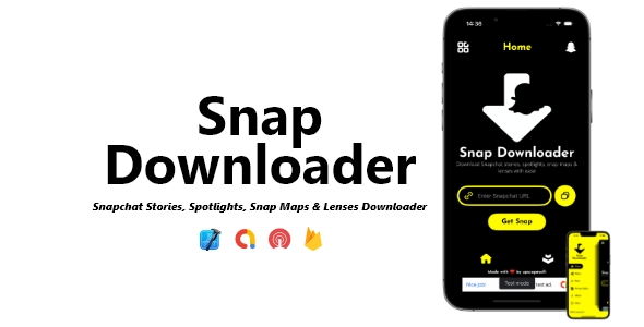 Snap Downloader - Snapchat Stories, Spotlights, Map & Lenses Downloader | ADMOB, ONESIGNAL, FIREBASE