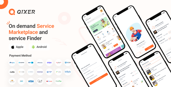 Qixer - Multi-Vendor On demand Service Marketplace and Service Finder Buyer Flutter App