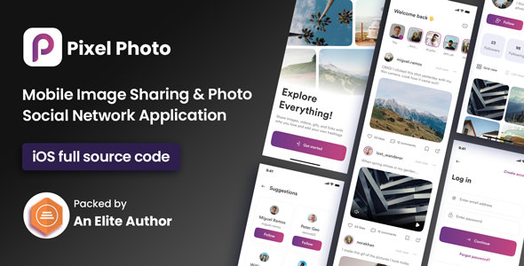 PixelPhoto IOS - Mobile Image Sharing & Photo Social Network