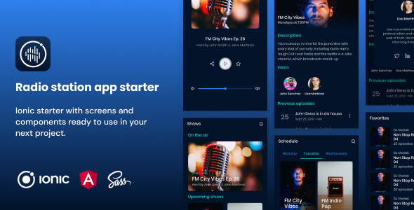 Radio App | Ionic 5 | Angular | UI Theme | Template App | Starter App & Components