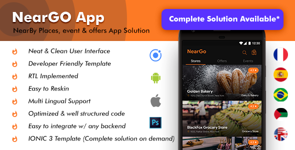 4 App Template| NearBy Places App Nearby Events App| Place finder app| Merchant App| NearGo